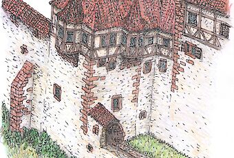 Rekonstruktion des Mitteltores (Zeichnung: Thomas Küntzel)